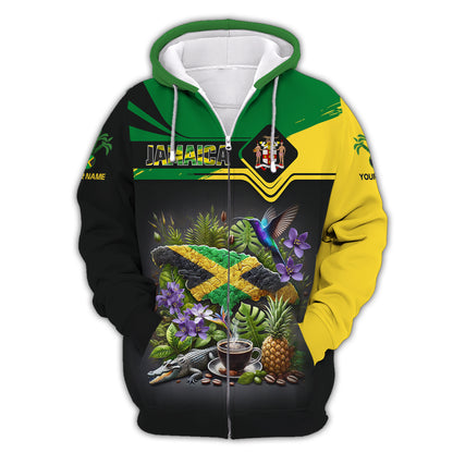 Camisetas con estampado 3D completo de guerrero cocodrilo de Jamaica, regalo con nombre personalizado para los amantes de Jamaica