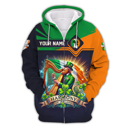 3D Full Print Harmony Of Ireland Shirts Personalized Name Gift For Ireland Lovers