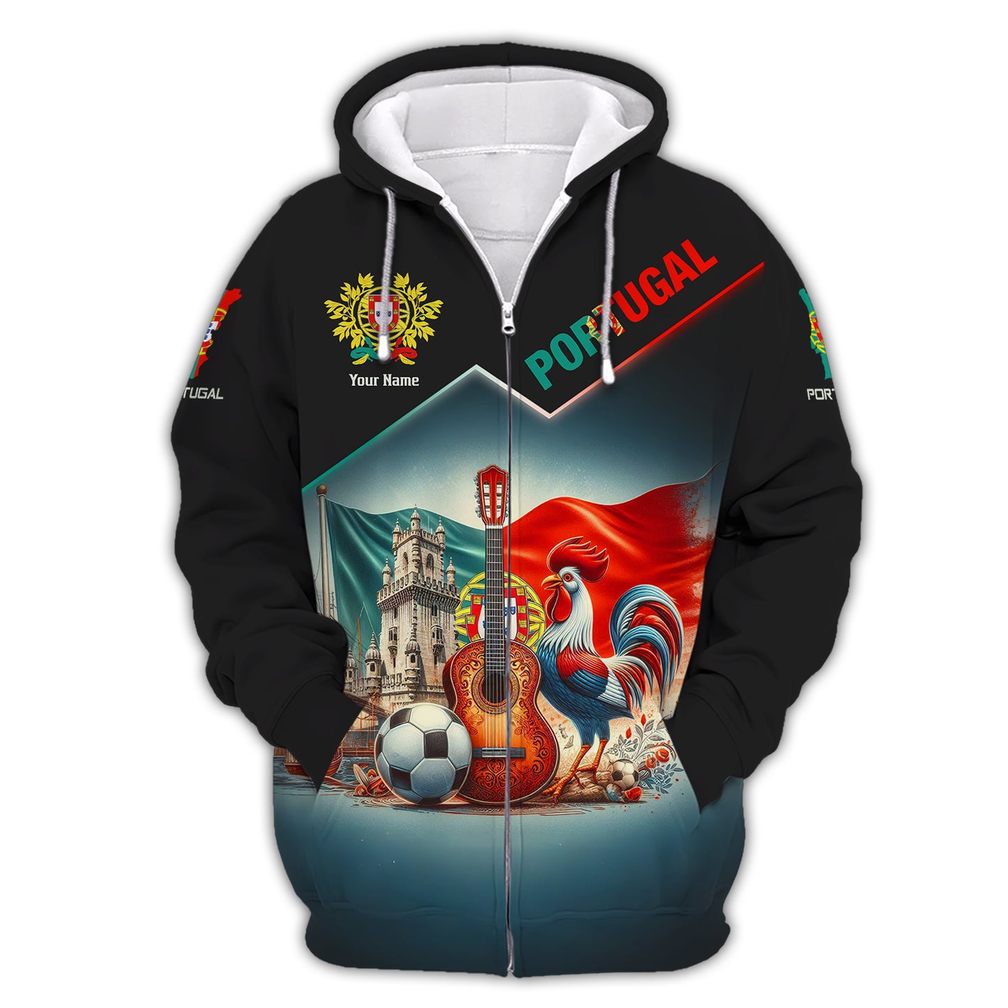 Camiseta unisex de Portugal con estampado 3D completo, regalo personalizado para los amantes de Portugal