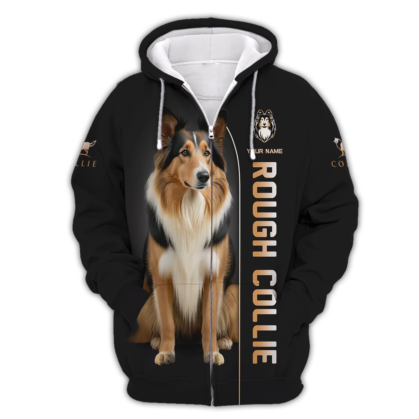 Customizable Rough Collie T-Shirt Personalized Name Gift For Dog Lovers