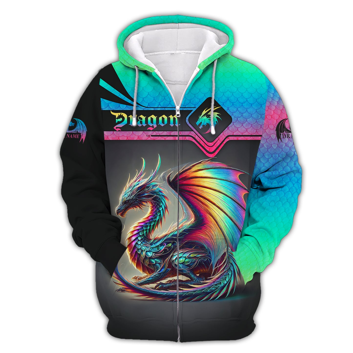 3D Full Print Dragon Neon Shirt Personalized Name Gift For Dragon Lovers