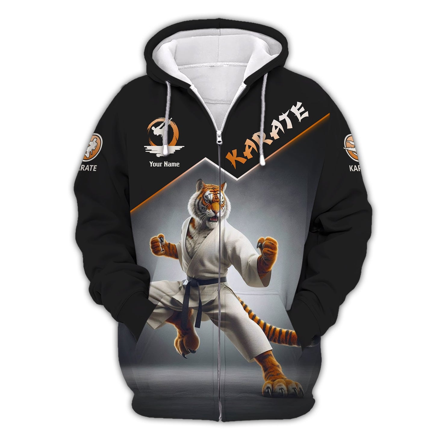 Sweat à capuche zippé personnalisé Karate Tiger - Libérez votre guerrier intérieur