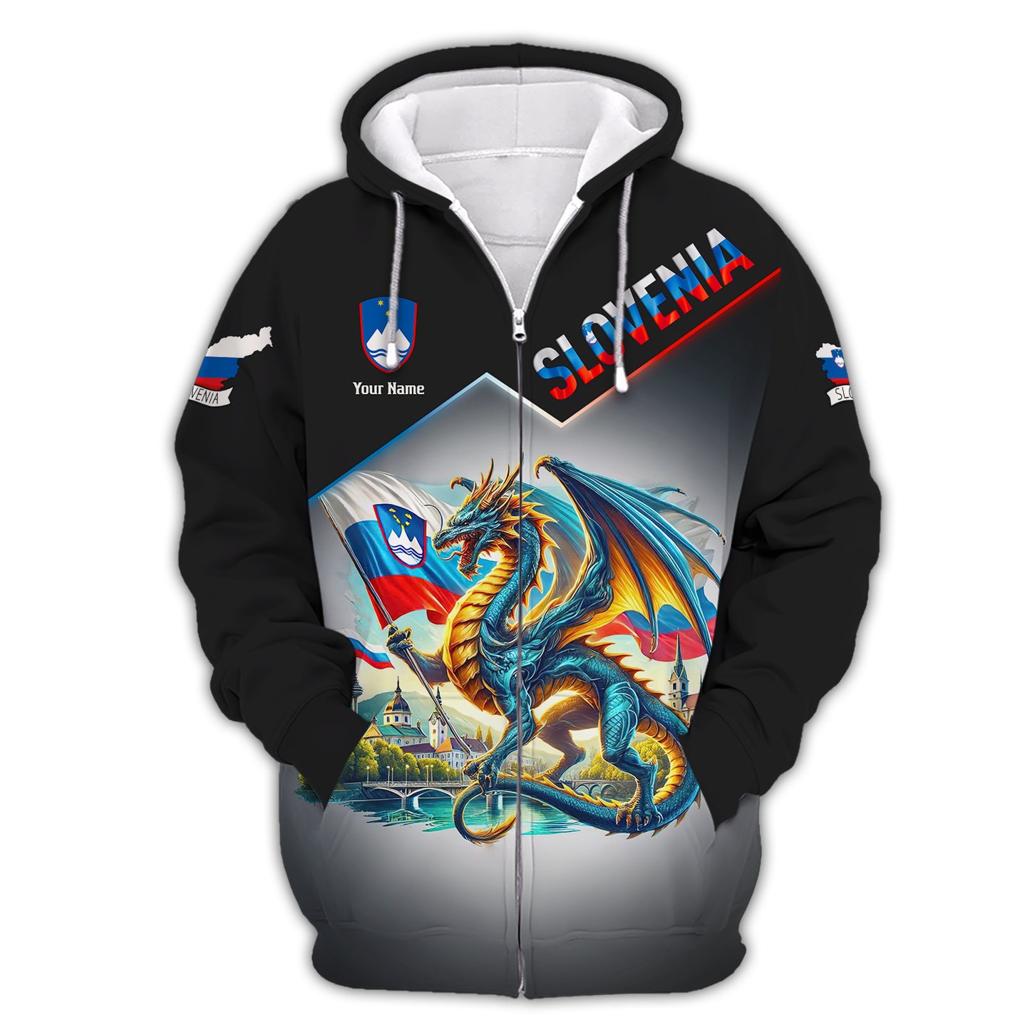 3D Full Print Dragon Slovenia Shirt Personalized Name Gift For Slovenia Lovers