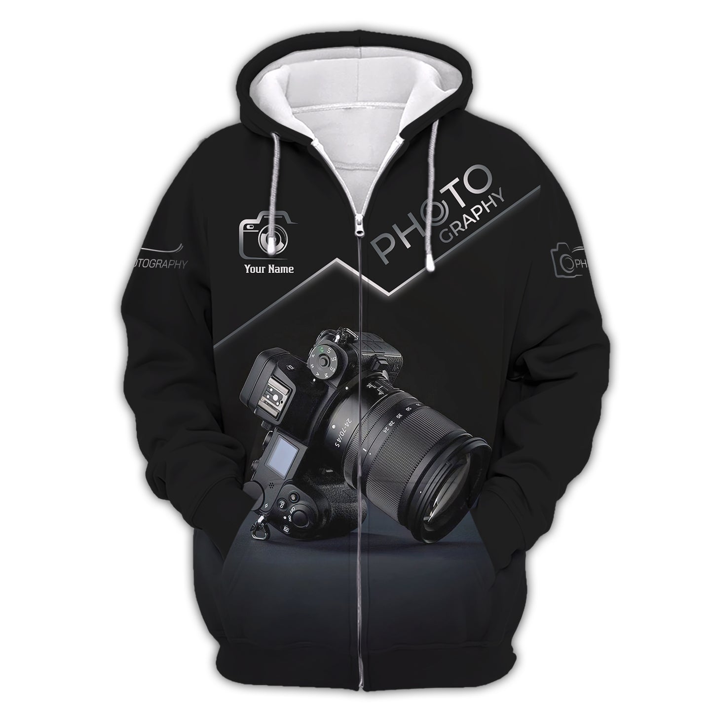 T-shirt de photographie à impression complète en 3D, cadeau personnalisé avec nom pour les amateurs de photographe