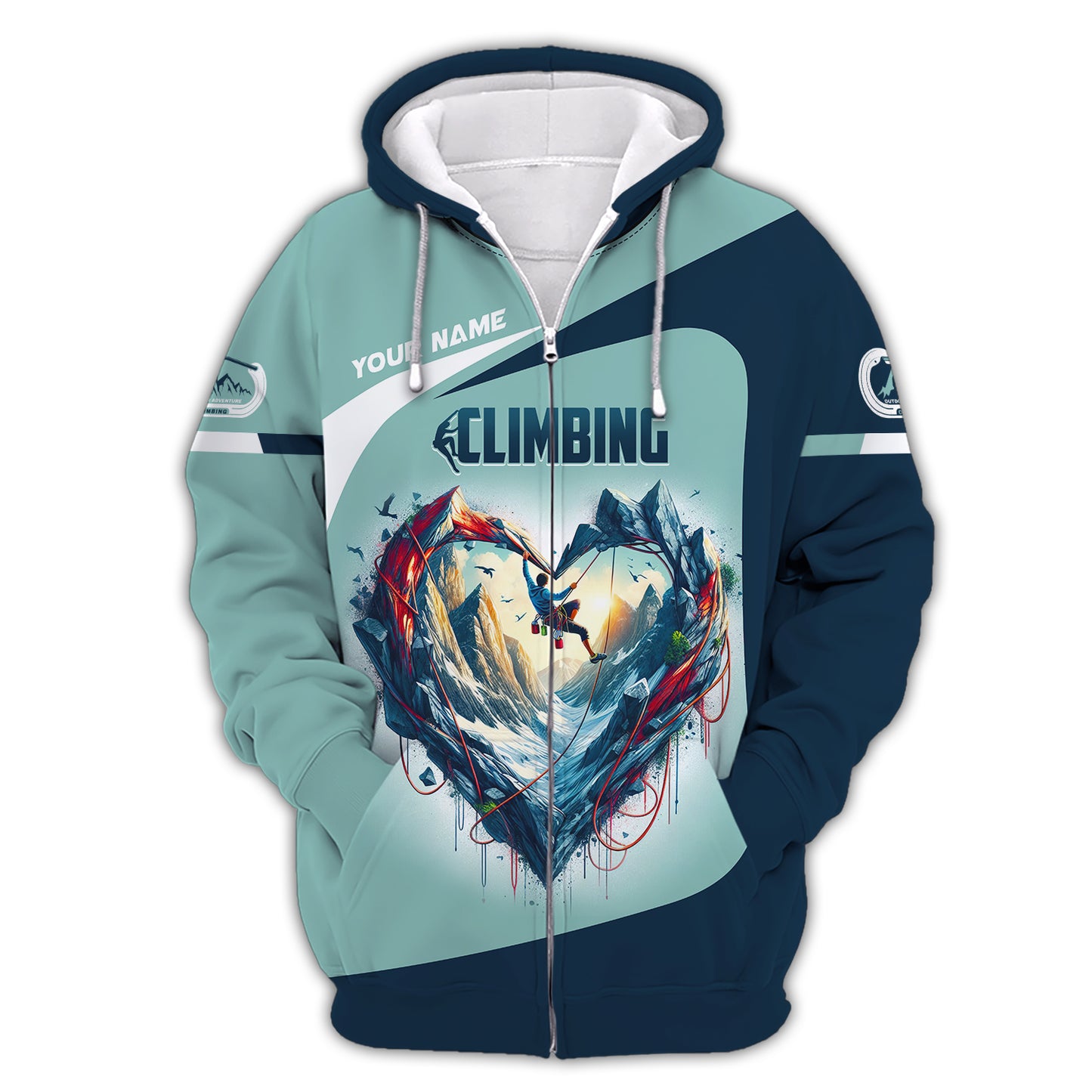 Climbing Heart Custom Name 3D Shirt Personalized Gift For Climbing Lovers