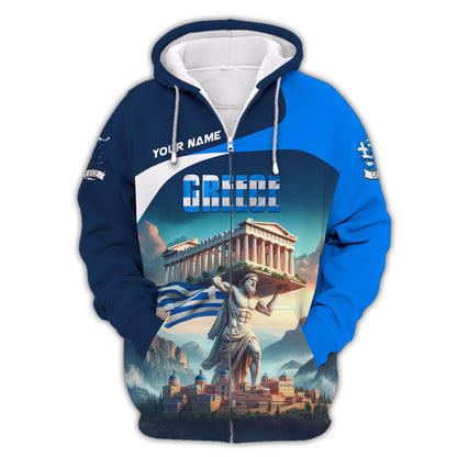 Le grand dieu grec Zeus T-shirts personnalisés Cadeau pour les amoureux grecs