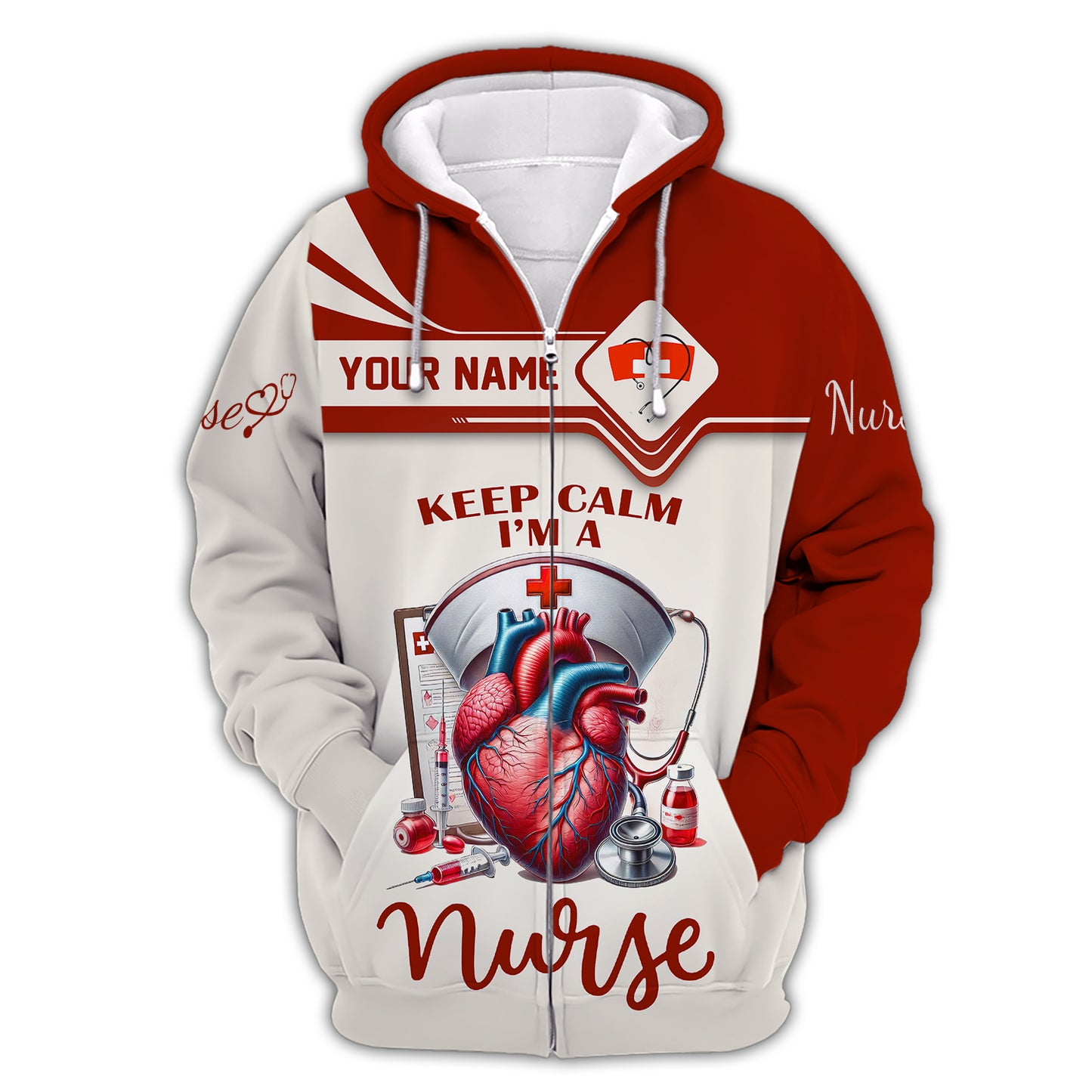 Camisetas personalizadas de enfermera Keep Calm I'm A Nurse Camiseta 3D con impresión completa Regalo para amantes de las enfermeras