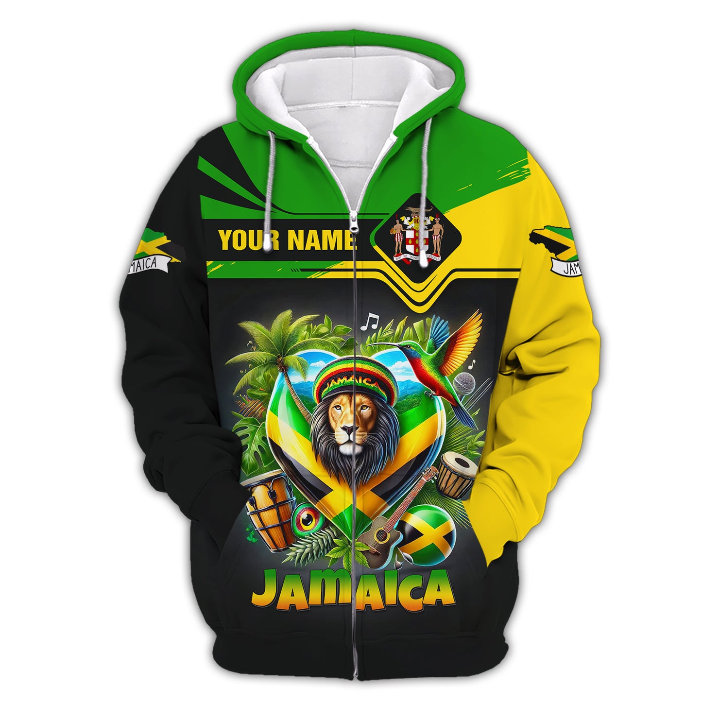 Personalized Jamaica Lion Shirt - Celebrate Jamaican Culture and Heritage