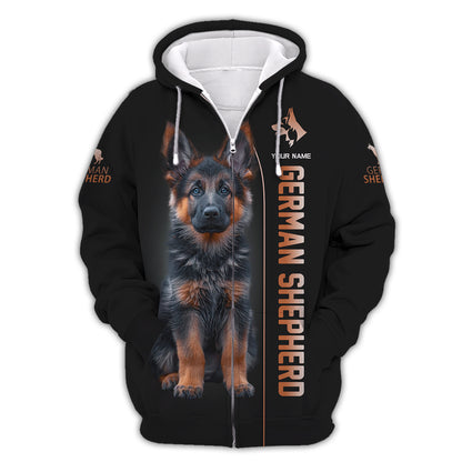 German Shepherd Personalized Name 3D Shirt Gift For Dog Lovers