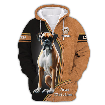 3D Full Print Boxer Dog T-Shirts Personalized Name Gift For Dog Lovers