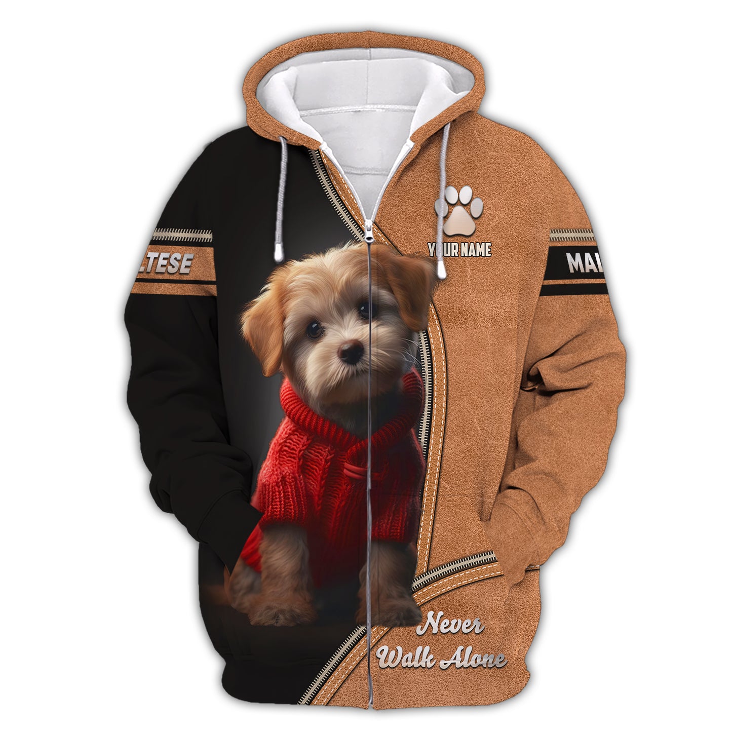 Cute Maltese Dog 3D Shirt Personalized Name Gift For Dog Lovers