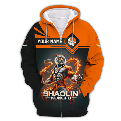 T-shirt 3D Shaolin Kung Fu Shaolin Warrior Yin Yang Symbol T-shirts personnalisés Cadeau pour les amateurs de Shaolin Kung Fu