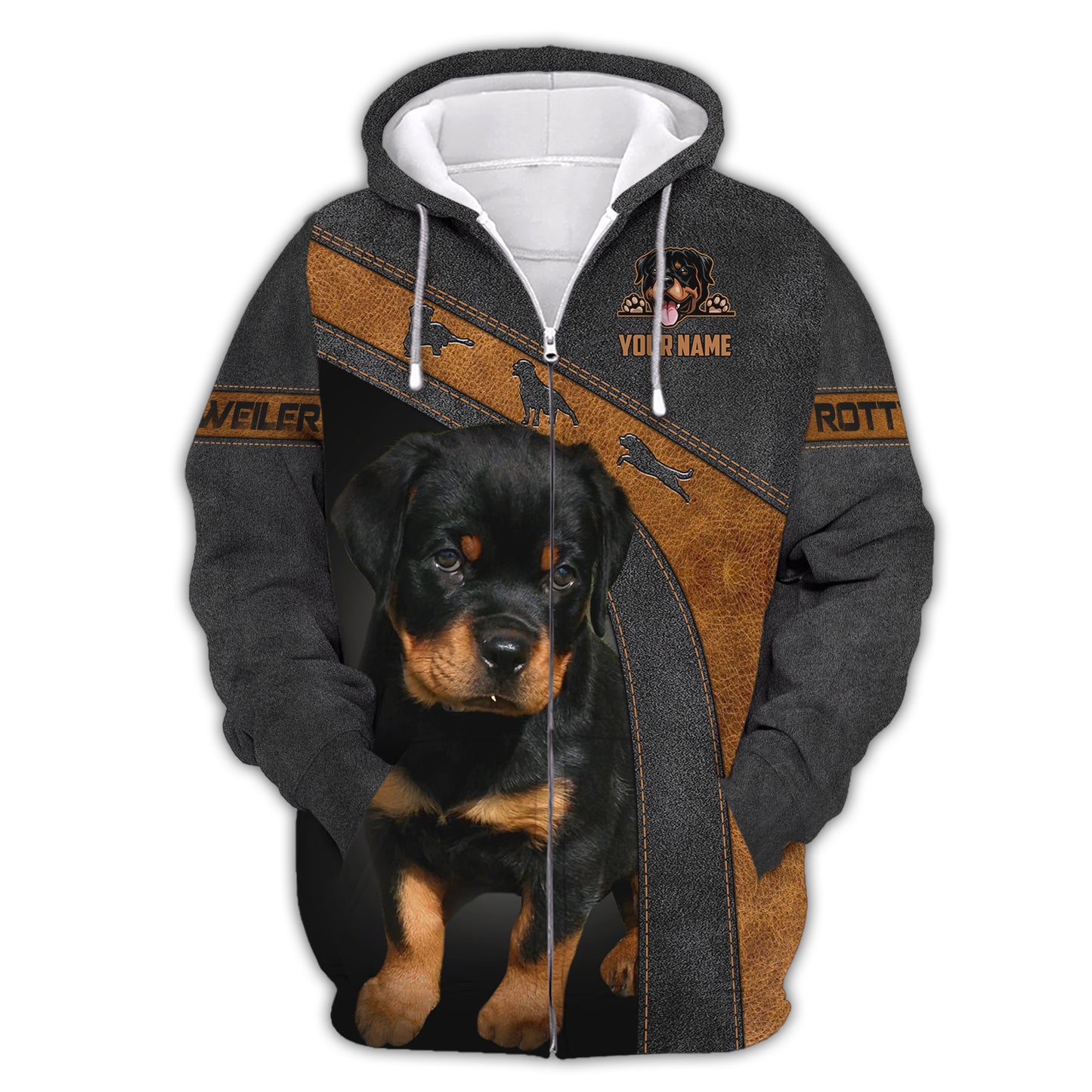 T-shirts personnalisés pour chiots Rottweiler T-shirt 3D Rottweiler Cadeau pour les amoureux des chiens