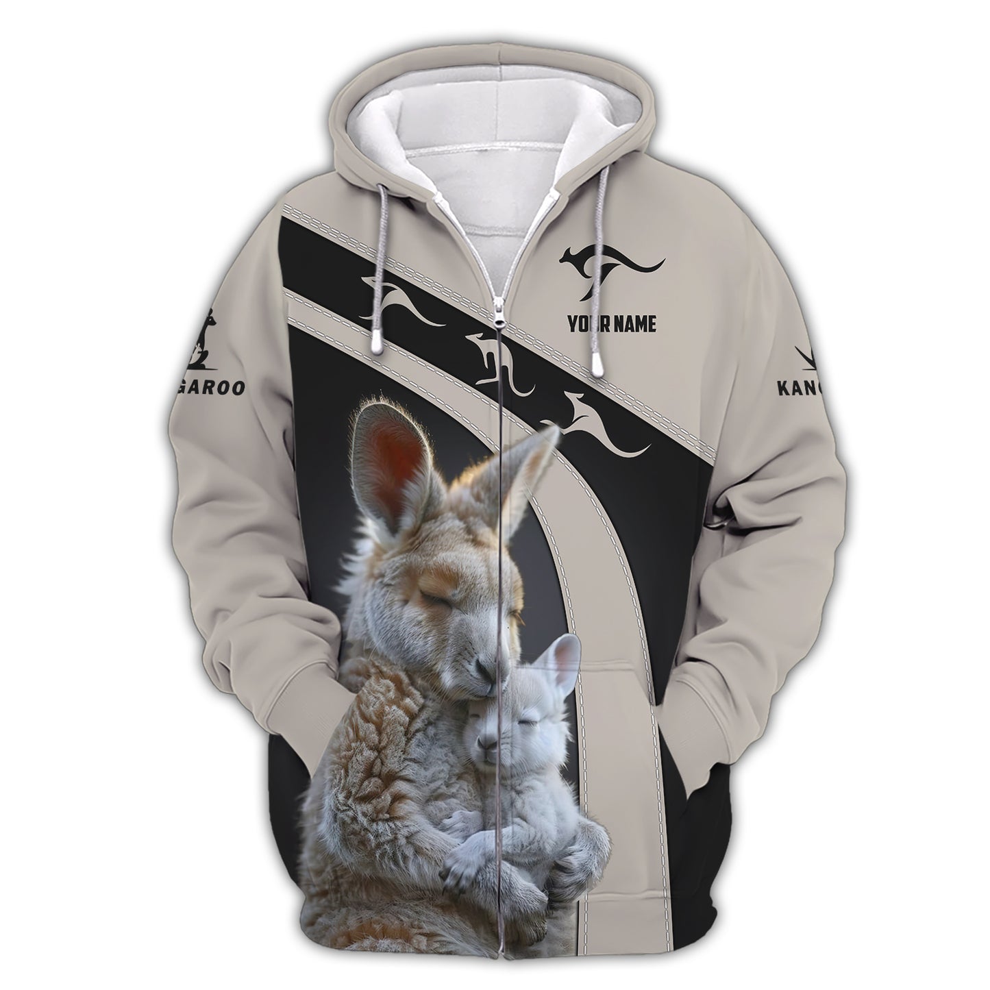 3D Full Print Kangaroo Themed T-Shirt Personalized Name Gift For Kangaroo Lovers