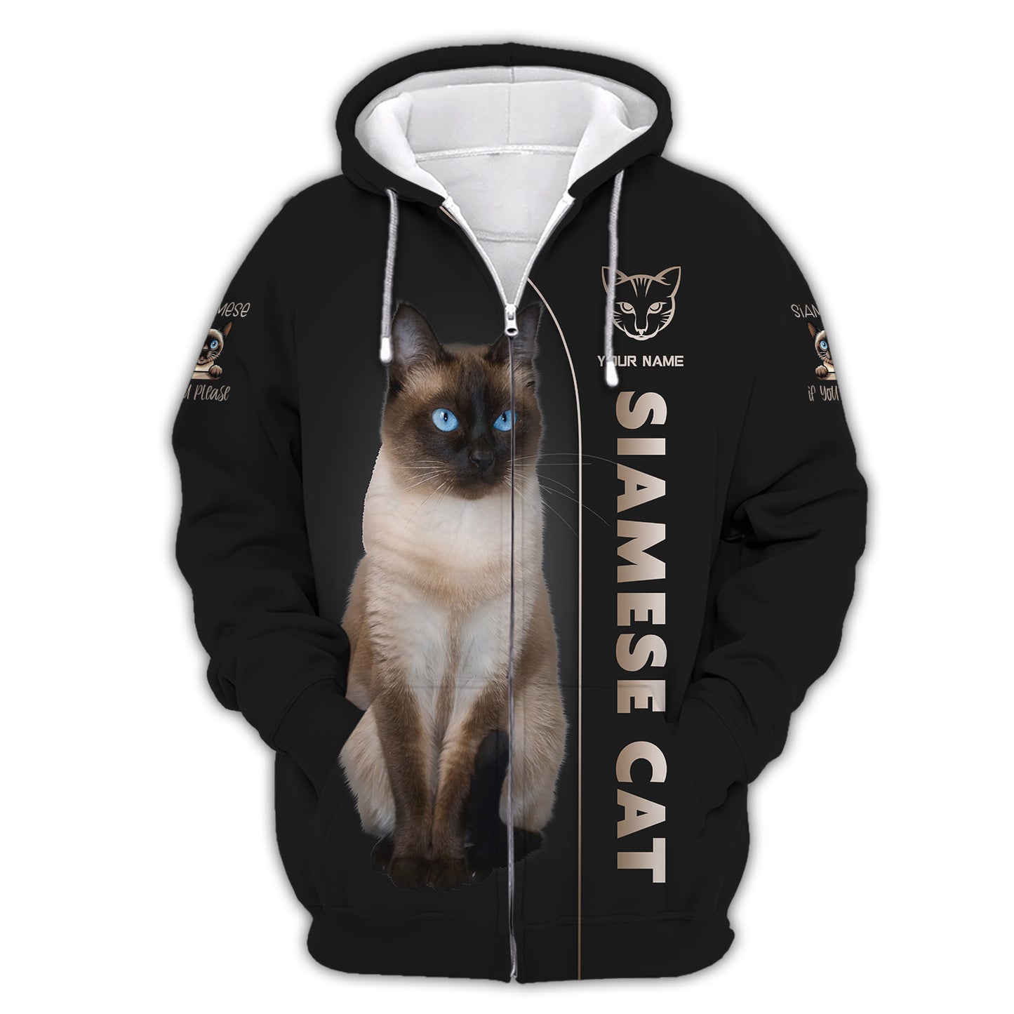 3D Full Print Siamese Cat T-Shirts Personalized Name Gift For Cat Lovers