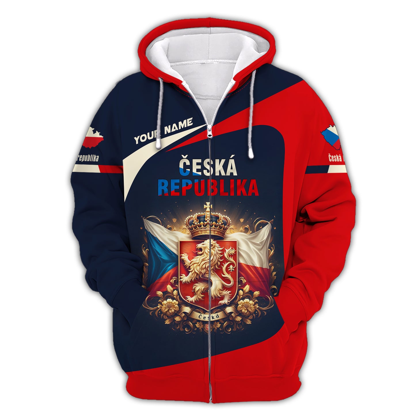 Coat Of Arms Ceska Republika Personalized Name 3D Shirt Custom Gift For Czech Republic Lovers