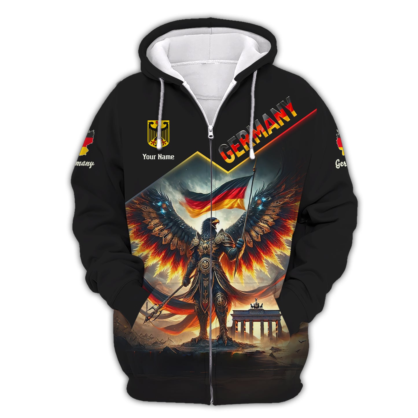 Custom T-Shirt Majestic German Eagle Warrior Personalized Name Gift For Germany Lovers