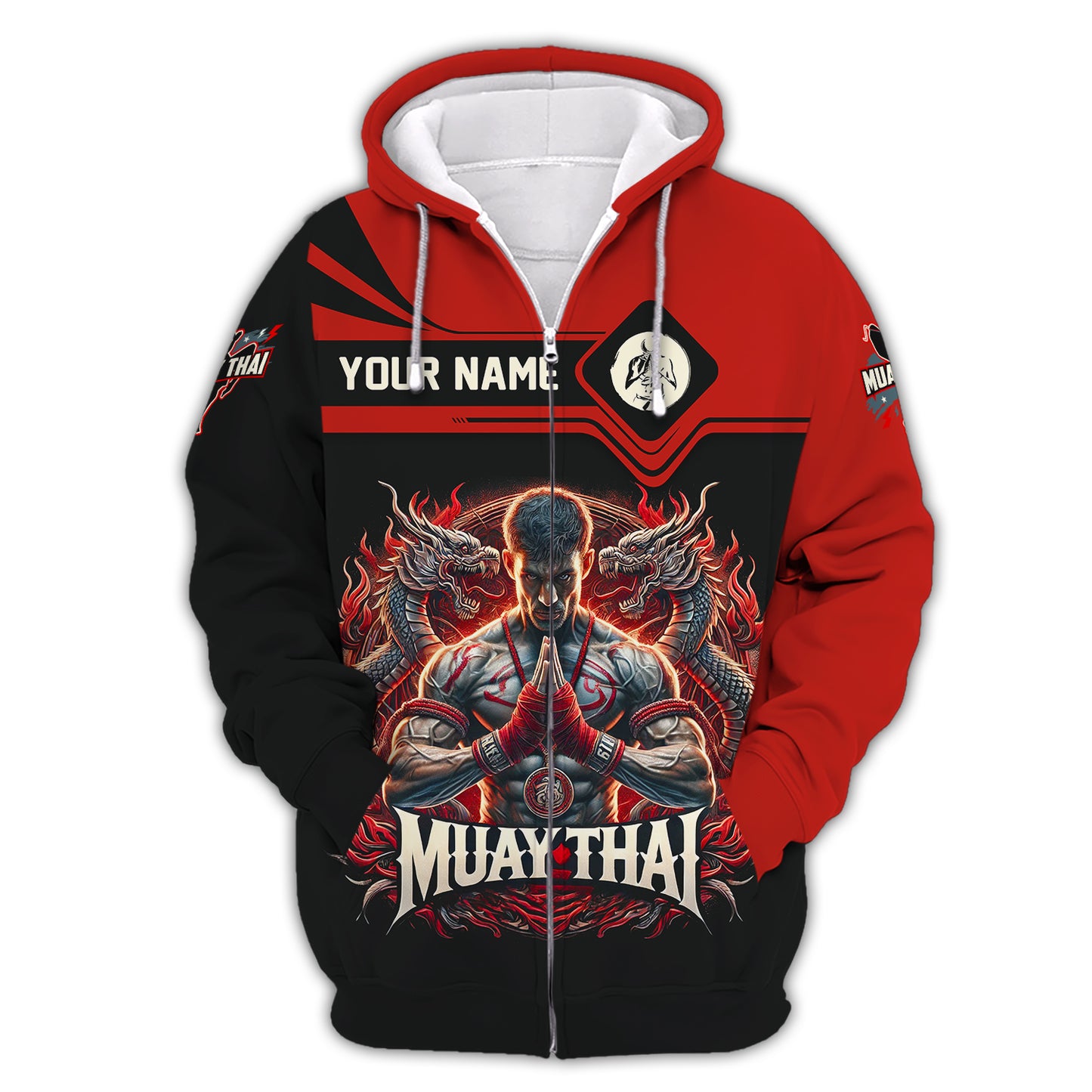 Camiseta de luchador de dragón de Muay Thai con nombre personalizado Regalo con nombre personalizado para amantes del Muay Thai