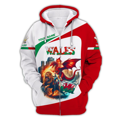 T-shirts personnalisés Flame Of Wales Wales T-shirt imprimé 3D complet Cadeau pour les amoureux du Pays de Galles