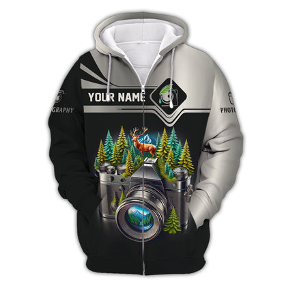 Custom Name Photography 3D Shirt Nature And Wildlife Camera Personalized Name Gift For Photography Lovers