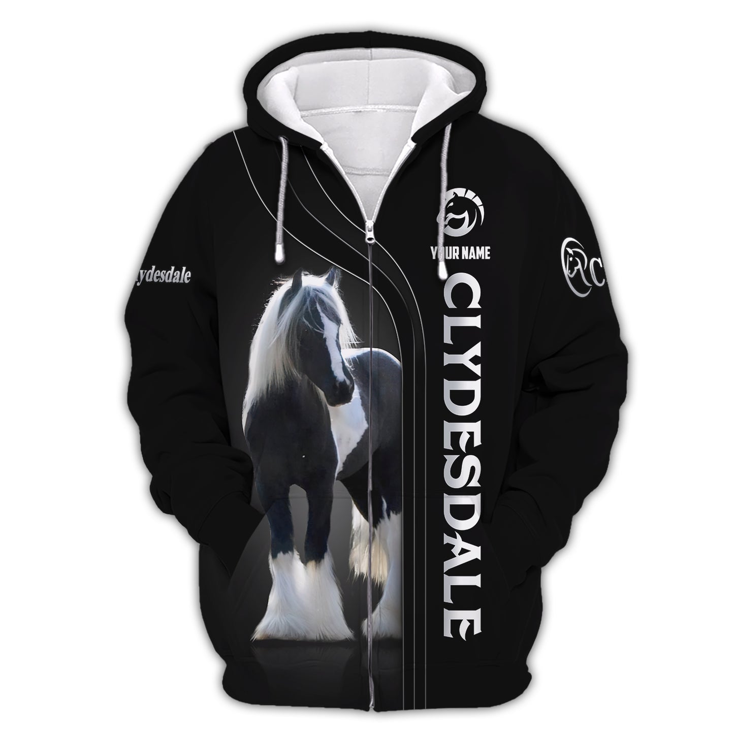 3D Full Print Clydesdale T-Shirts Personalized Name Gift For Horse Lovers