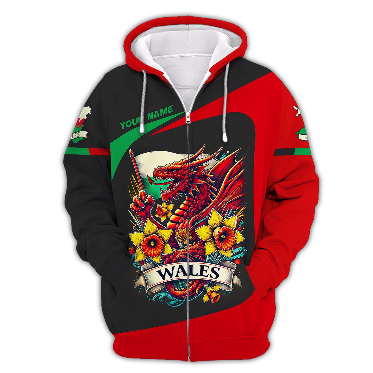 Wales Custom Name Full Print Shirt Dragon Wales Shirt Gift For Wales Lovers