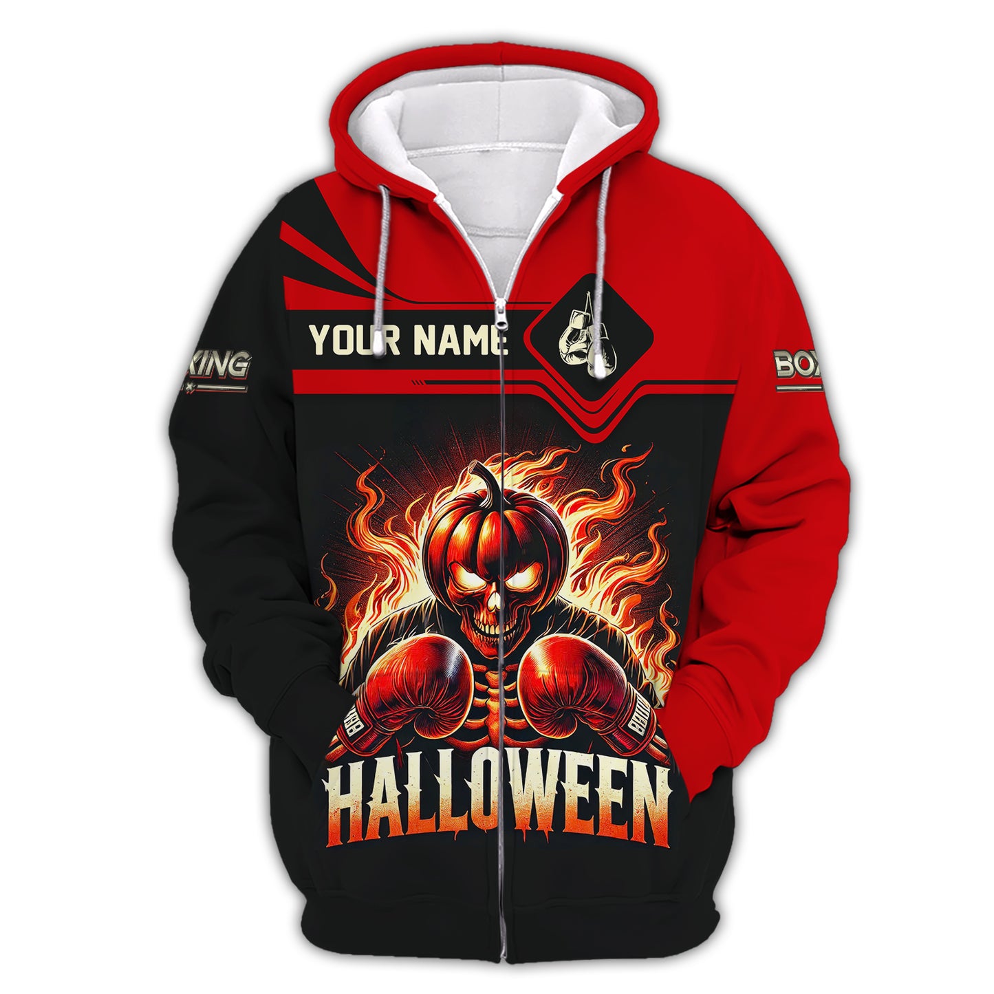 Camisetas personalizadas de Halloween, camiseta de boxeo de calabaza de Halloween en 3D, regalo para los amantes de Halloween