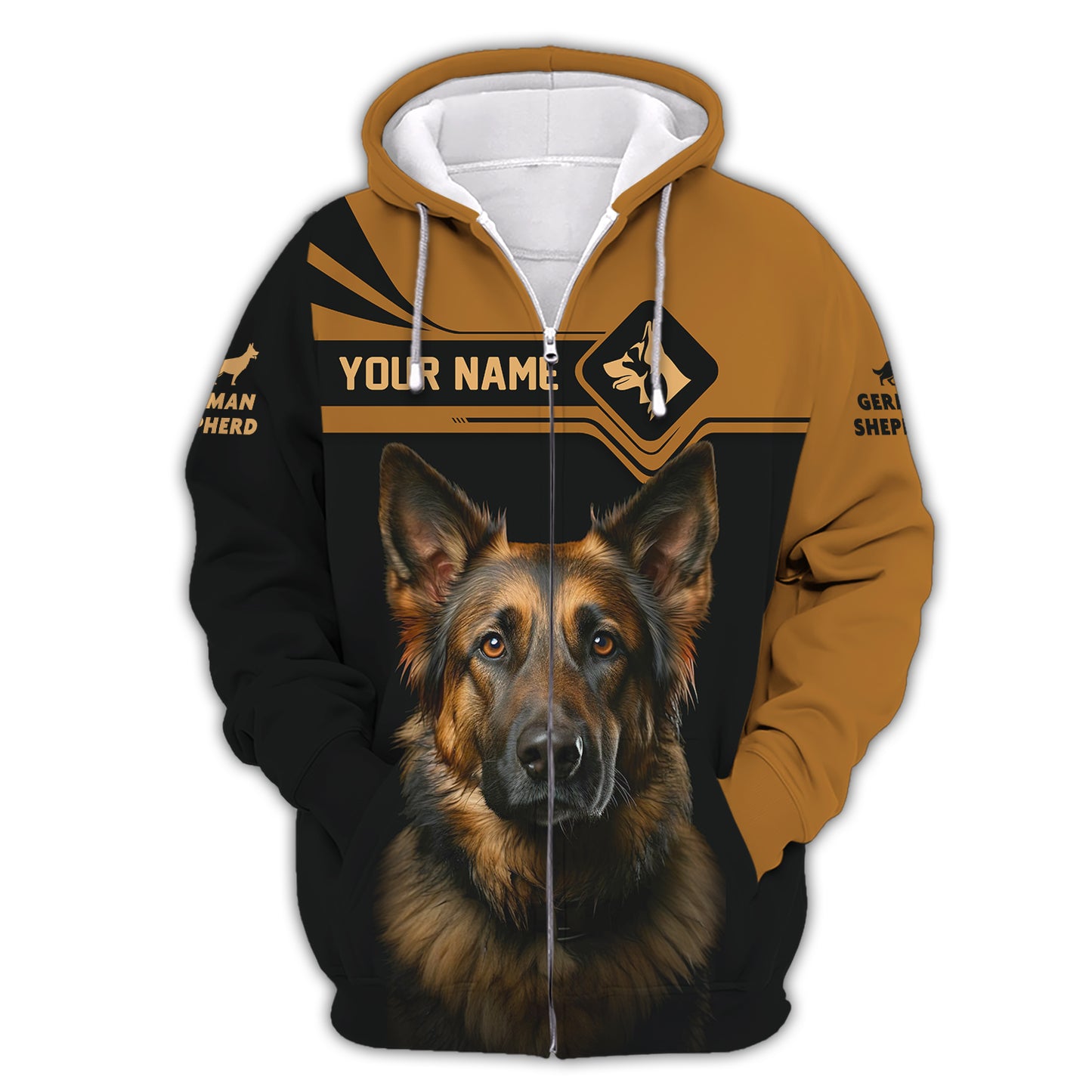 Camisetas de pastor alemán de marta plateada con impresión 3D completa, regalo con nombre personalizado para amantes de los perros