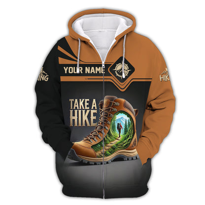 Hiking Boots Custom Name Take A Hike 3D T-Shirts Gift For Hiking Lovers