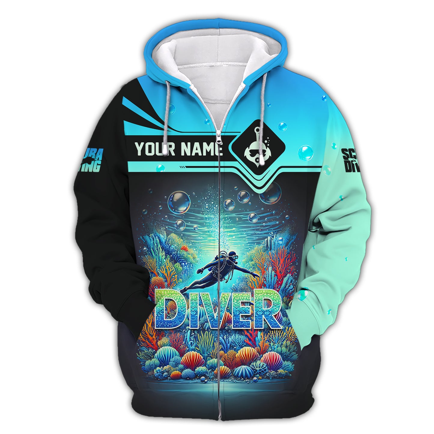 Scuba Diving Explore The Ocean Custom Name 3D Shirt Personalized Gift For Diver Lovers