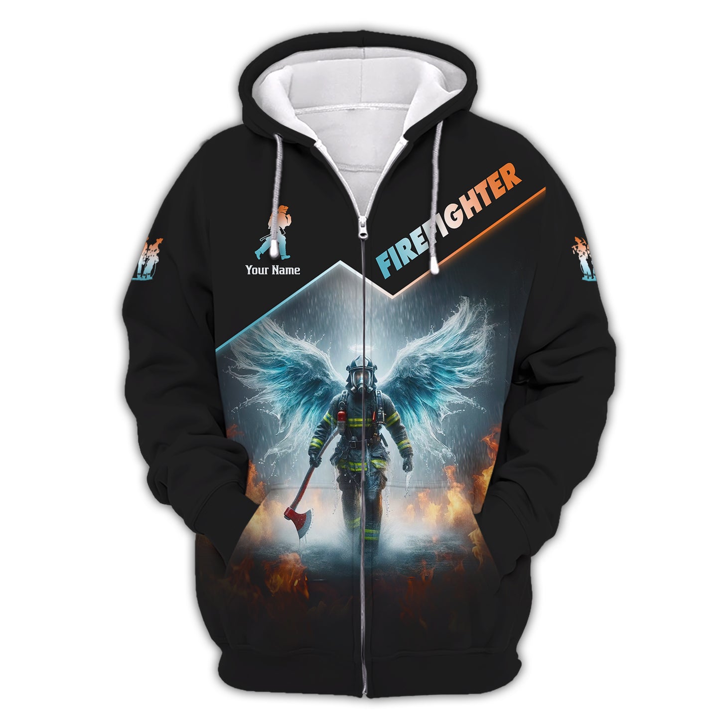 Custom Firefighter Angel T-Shirt Personalized Name Gift For Firefighter Lovers