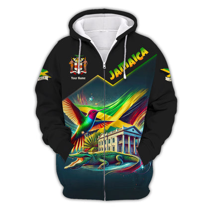 3D Full Print National Pride Of Jamaica Shirts Personalized Name Gift For Jamaican Lovers