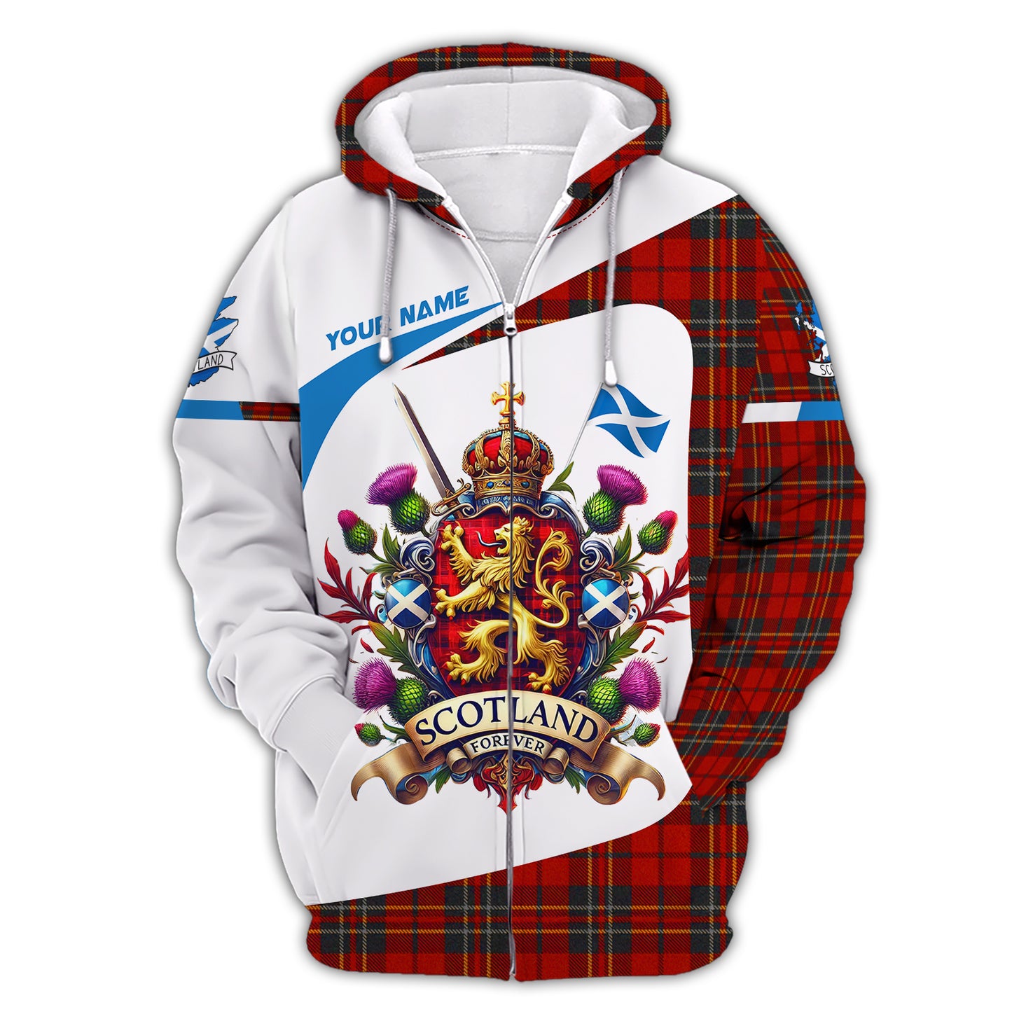 Camiseta de Escocia con impresión 3D completa y nombre personalizado como regalo para los amantes de Escocia