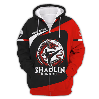 Camiseta personalizada con nombre en 3D de Shaolin Kung Fu, regalo personalizado para amantes del Shaolin Kung Fu