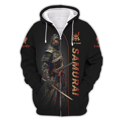 Customizable Samurai Warrior T-shirt Unleash Your Inner Bushido Personalized Name Gift For Samurai Lovers