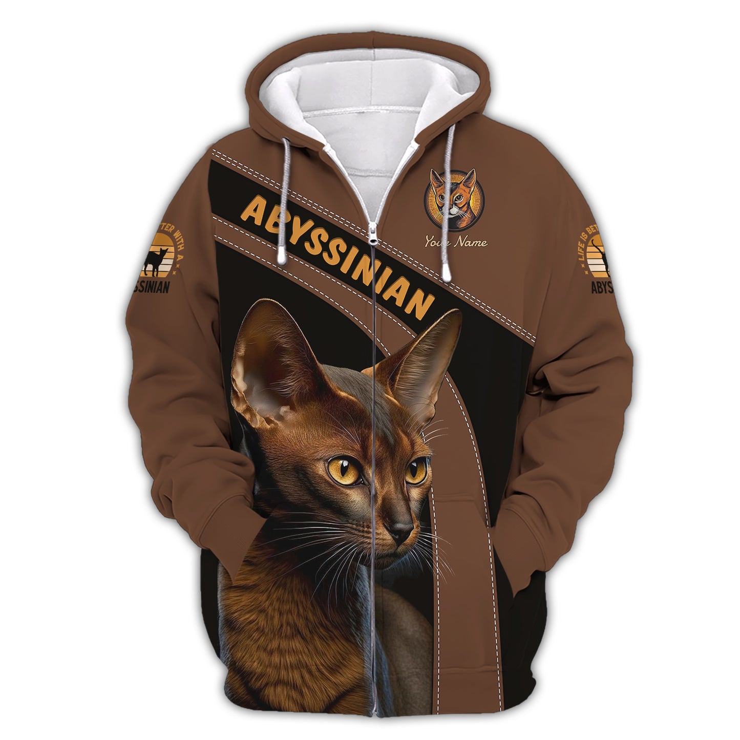 Camiseta personalizada con diseño de gato abisinio: disfruta de la elegancia de los felinos abisinios