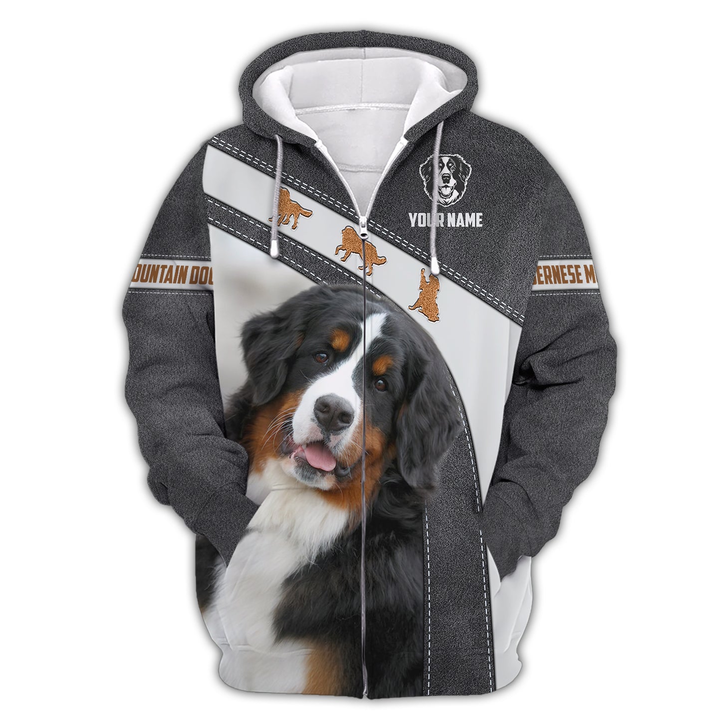 Camisetas de montaña bernesas con impresión 3D completa, regalo con nombre personalizado para amantes de los perros