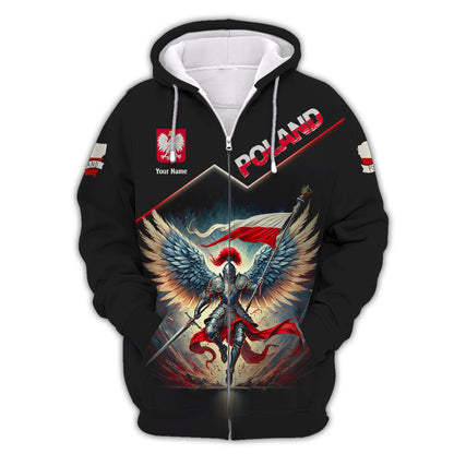 3D Full Print Winged Knight Of Poland T-Shirts Personalized Name Gift For Polish Lovers