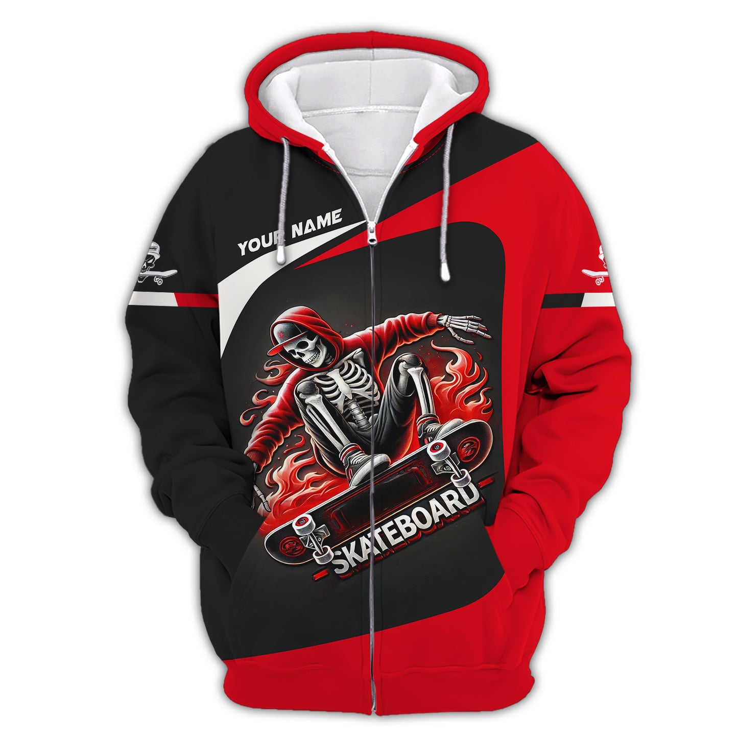 3D Full Print Skull Skateboard T-Shirts Personalized Name Gift For Skateboard Lovers