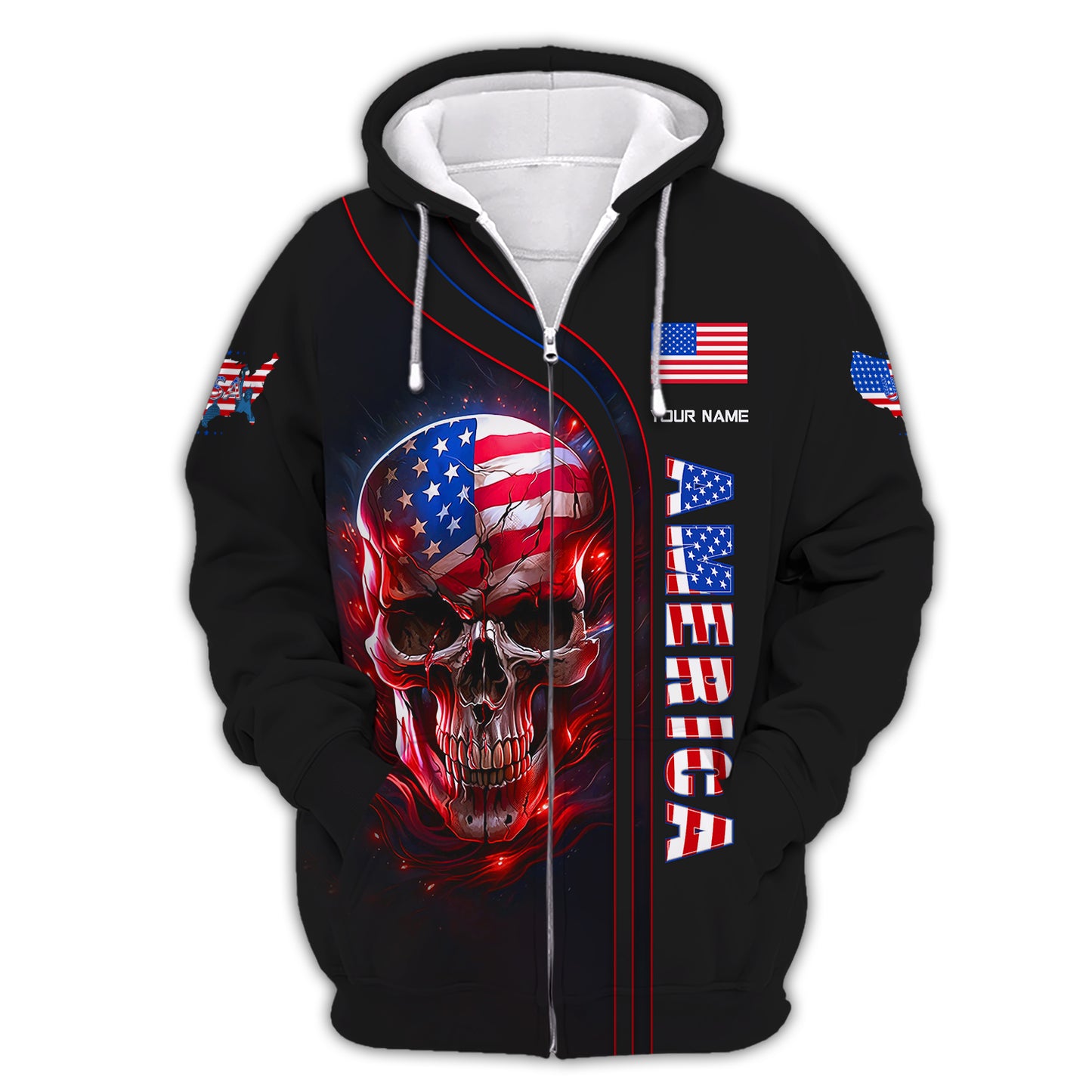 American Skull Custom T- Shirts American Skull 3D Shirt Gift For America Lover