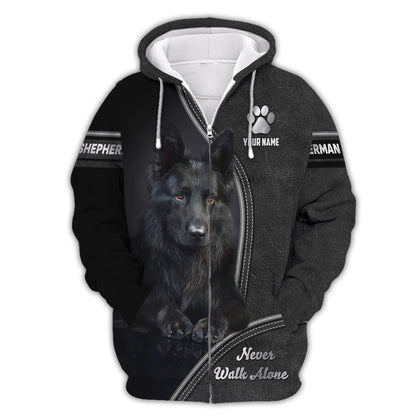 Personalized German Shepherd Shirt - Never Walk Alone