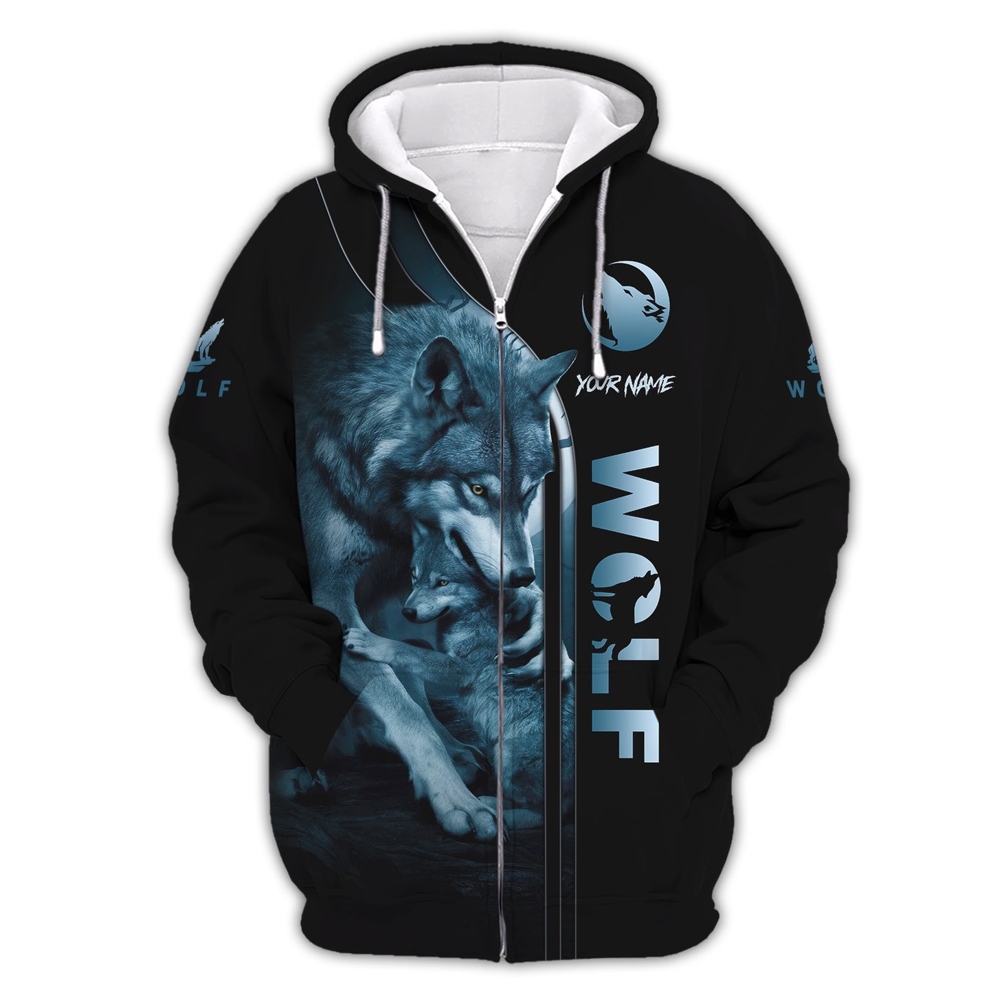 3D Full Print Father Wolf And Son Shirt Personalized Name Gift For Wolves Lovers