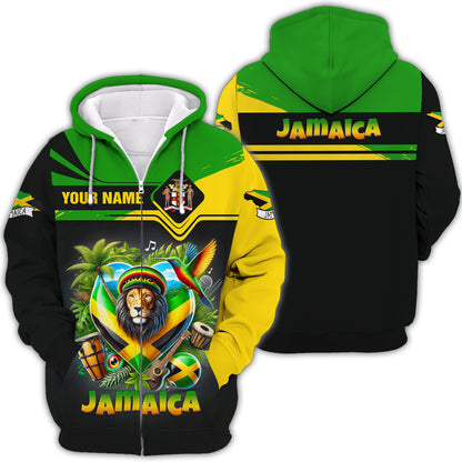 Personalized Jamaica Lion Shirt - Celebrate Jamaican Culture and Heritage