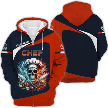 Personalized Chef Skull Shirt - Unleash Your Culinary Passion