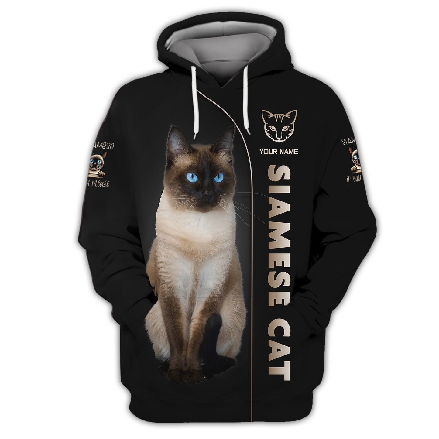 3D Full Print Siamese Cat T-Shirts Personalized Name Gift For Cat Lovers