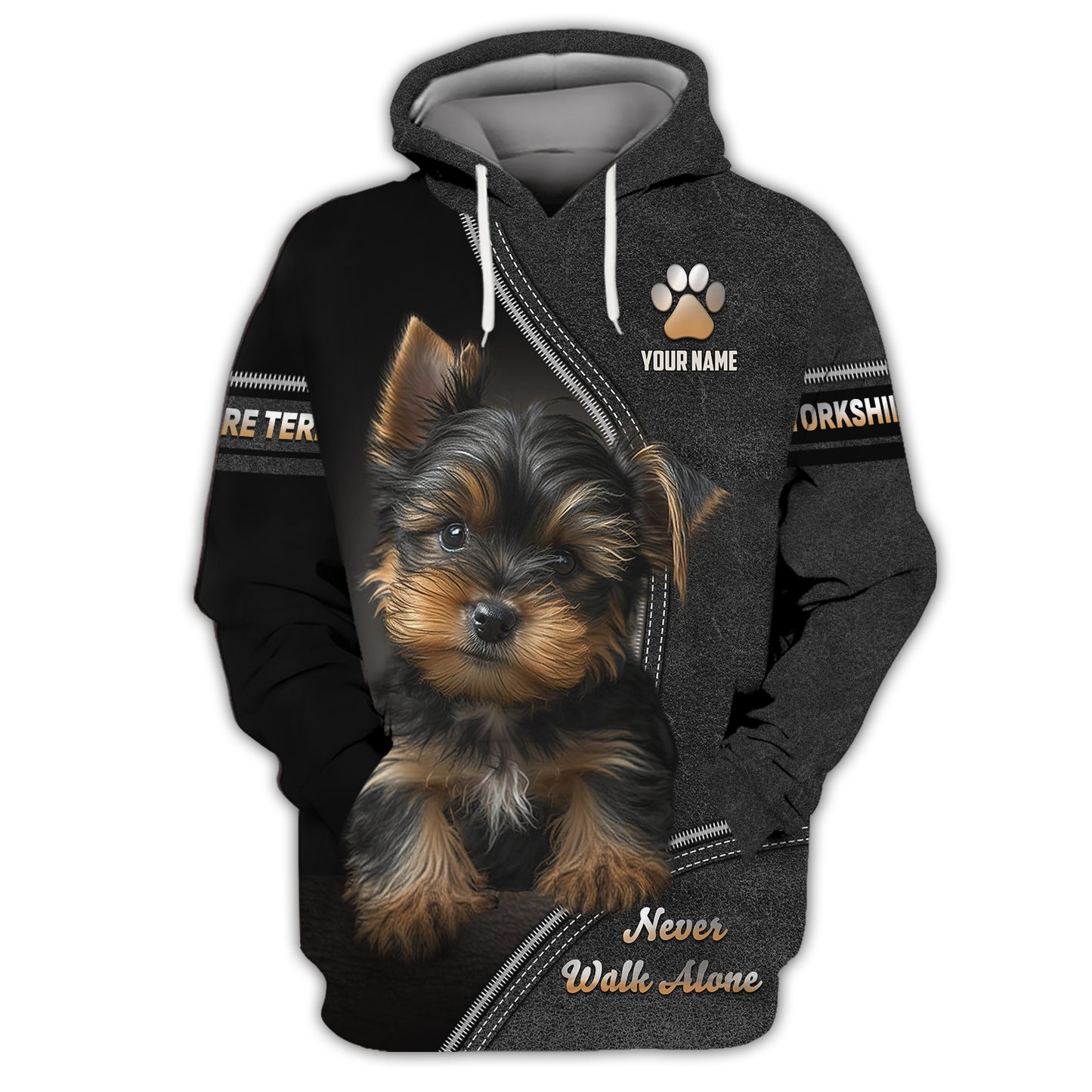 3D Full Print Yorkshire Terrier Dog T-Shirts Personalized Name Gift For Dog Lovers