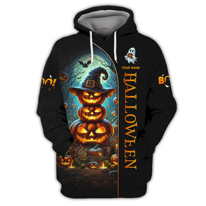 T-shirts personnalisés Joyeux Halloween Citrouille d'Halloween T-shirt 3D Cadeau pour les amoureux d'Halloween