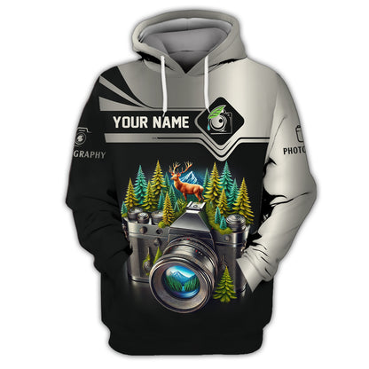 Custom Name Photography 3D Shirt Nature And Wildlife Camera Personalized Name Gift For Photography Lovers