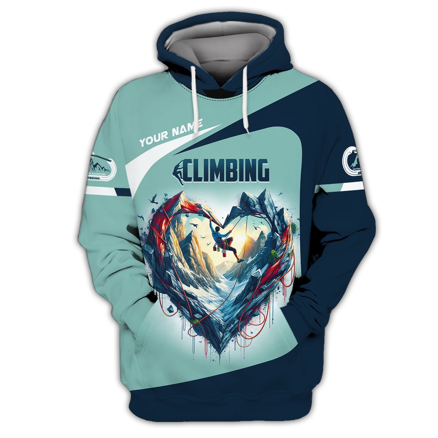 Climbing Heart Custom Name 3D Shirt Personalized Gift For Climbing Lovers