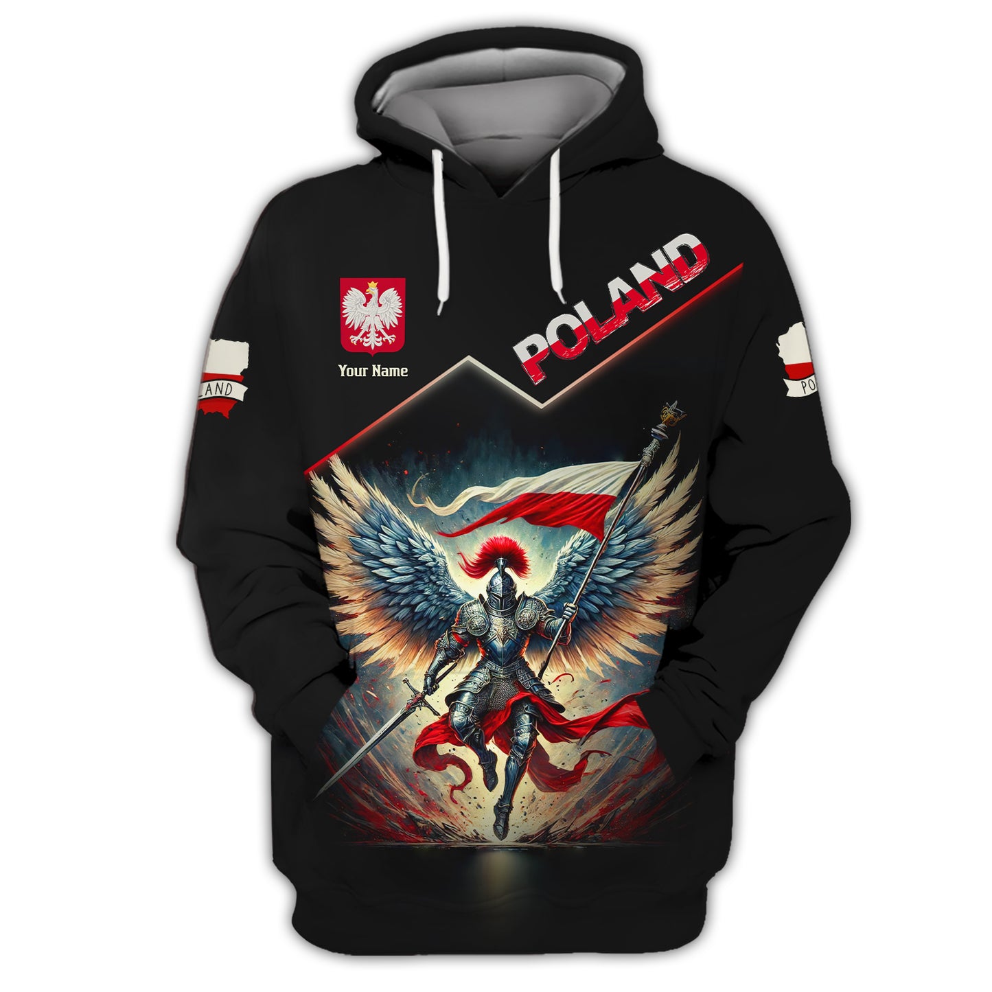 3D Full Print Winged Knight Of Poland T-Shirts Personalized Name Gift For Polish Lovers